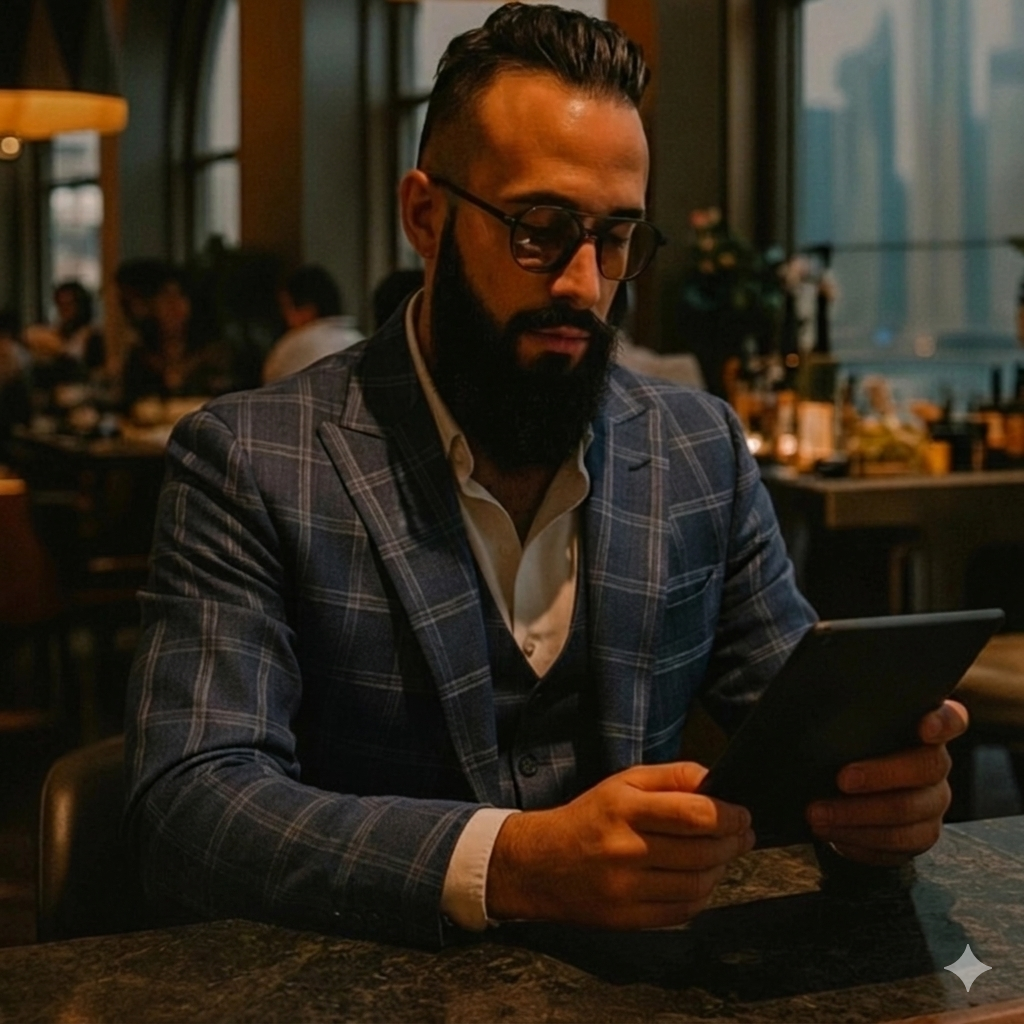 Mario Rodríguez trabajando con una tableta